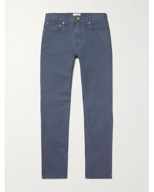 Sid Mashburn Straight-Leg Cotton-Blend Twill Trousers - Blue