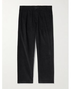 Kardo Taka Straight-Leg Embroidered Cotton-Corduroy Trousers - Nero