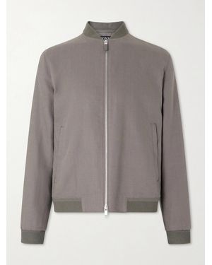 ZEGNA Oasi Linen Bomber Jacket - Grey