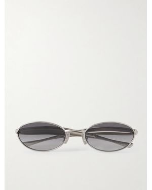 Bottega Veneta Sardine Oval-Frame-Tone Sunglasses - Grey
