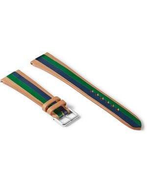 La Californienne Ivy Striped Leather Watch Strap - Green