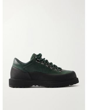 Diemme Cornaro Gomma Rubber-Trimmed Waxed-Leather Hiking Boots - Black