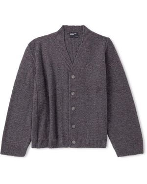 Enfants Riches Deprimes Asymmetrical Distressed Cashmere Cardigan - Gray