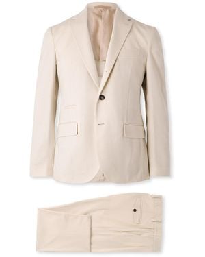 Eleventy Nested Wool Suit - Natural