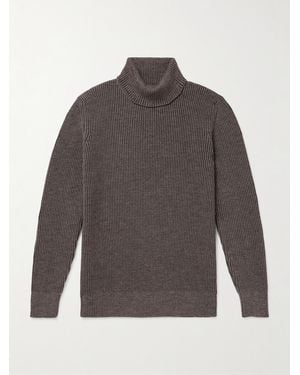 S.N.S. Herning Fender Iii Slim-Fit Ribbed Virgin Wool Rollneck Jumper - Grey