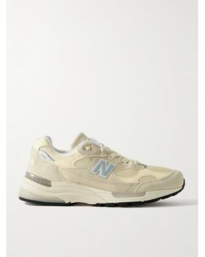 New Balance 992 Suede, Leather And Mesh Trainers - Natural
