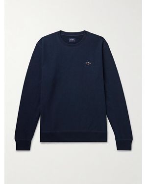 Noah Logo-Embroidered Cotton-Jersey Sweatshirt - Blue