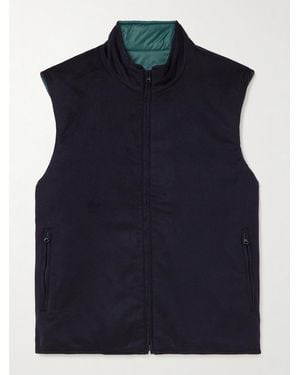 Sid Mashburn Reversible Padded Cashmere-Flannel And Shell Gilet - Blue