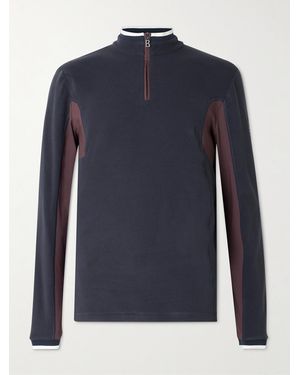 Bogner Giacomo Fleece And Jersey Half-Zip Ski Base Layer - Blue