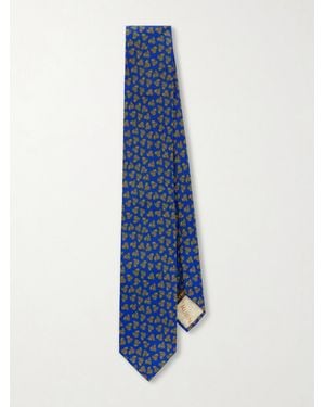 Rubinacci 9Cm Printed Silk-Twill Tie - Blue