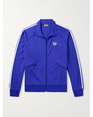 Human Made Logo-embroidered Striped Tech-jersey Track Jacket - Blue