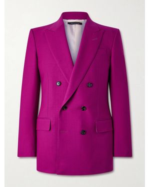 Tom Ford Slim-fit Double-breasted Wool-twill Blazer - Pink