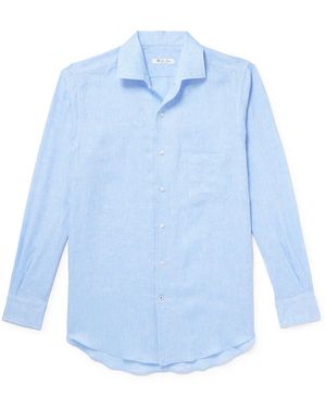 Loro Piana André Arizona Linen Shirt - Blue