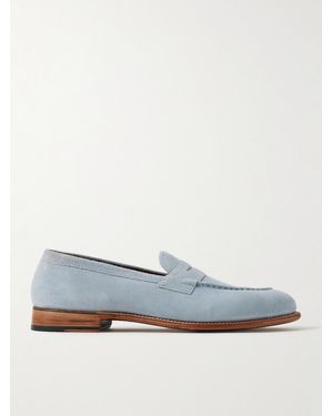 Grenson Lloyd Suede Penny Loafers - Blue