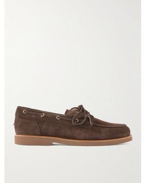 Brunello Cucinelli Suede Boat Shoes - Brown