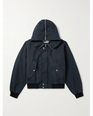 Dries Van Noten Cotton-Canvas Hooded Jacket - Blue