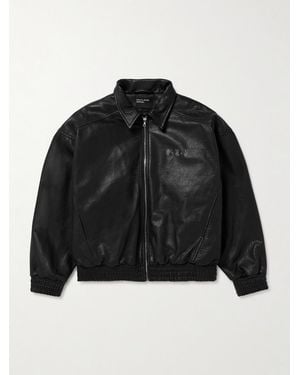 Enfants Riches Deprimes Logo-embroidered Full-grain Leather Jacket - Black