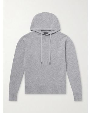 Tom Ford Logo-Embroidered Cashmere Hoodie - Grau