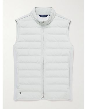 Peter Millar Winsome Hybrid Quilted Striped Shell And Piqué Gilet - White