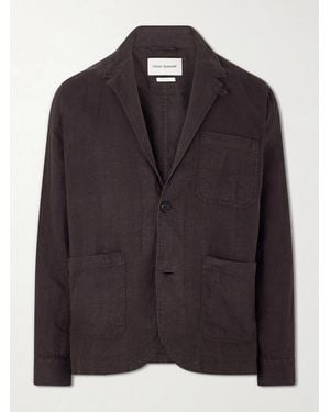 Oliver Spencer Camberwell Linen Suit Jacket - Black