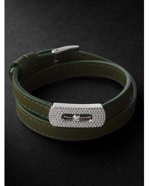 Messika Armband aus Leder und Weißgold mit Diamanten - Schwarz