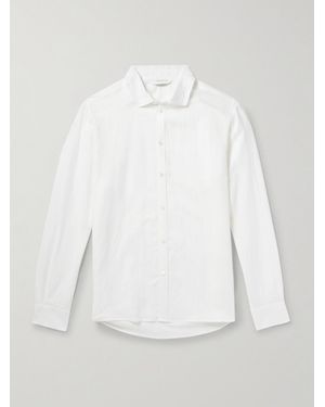 Zimmerli of Switzerland Cutaway-Collar Linen And Cotton-Blend Shirt - White