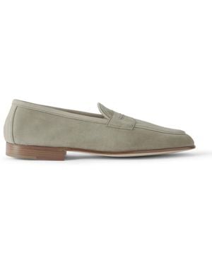 Edward Green Polperro Suede Penny Loafers - Gray