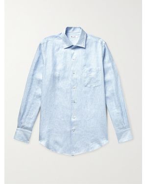 Loro Piana Striped Linen Shirt - Blue