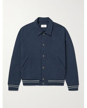 MR P. Organic Cotton-Jersey Bomber Jacket - Blue