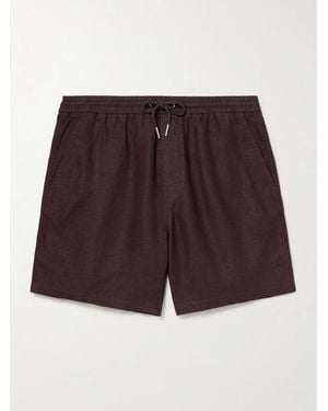 NN07 Gregor 1454 Straight-Leg Linen Drawstring Shorts - Purple
