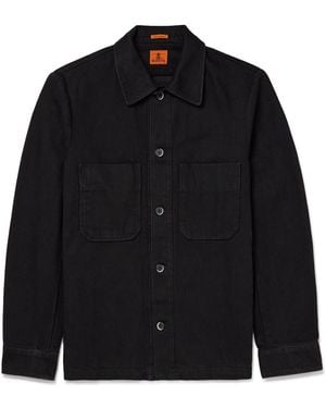 Barena Capitan Washed Denim Overshirt - Black