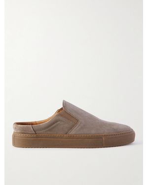 MR P. Larry Suede Backless Slip-On Trainers - Brown