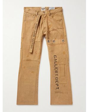 GALLERY DEPT. Straight-Leg Embellished Printed Cotton-Canvas Cargo Trousers - Natural