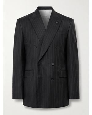Givenchy Doppelreihiges Sakko aus Woll-Twill mit Nadelstreifen - Schwarz