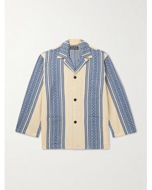 Monitaly Jacke aus Baumwoll-Jacquard mit wandelbarem Kragen - Blau