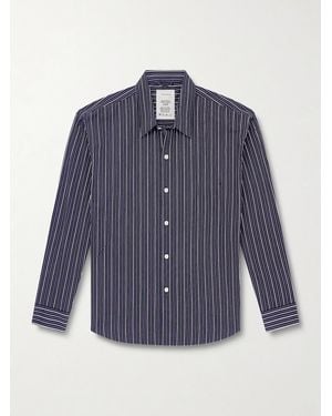 mfpen Exact Striped Cotton-Poplin Shirt - Blue