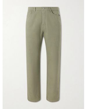 MR P. Edward Straight-Leg Linen Trousers - Green