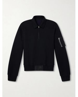 Sacai Cotton-blend Half-zip Jumper - Blue