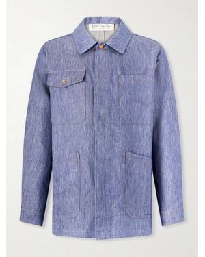 God's True Cashmere Linen Blouson Jacket - Blue