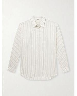 AURALEE Striped Cotton And Silk-Blend Shirt - White
