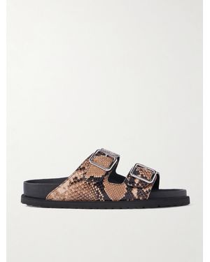 Birkenstock Arizona Snake-Effect Leather Sandals - Multicolour