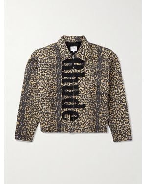 Rhude Logo-appliquéd Leopard-print Cotton-twill Bomber Jacket - Multicolour