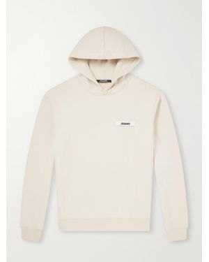 Jacquemus Logo-Appliquéd Cotton-Jersey Hoodie - Natural