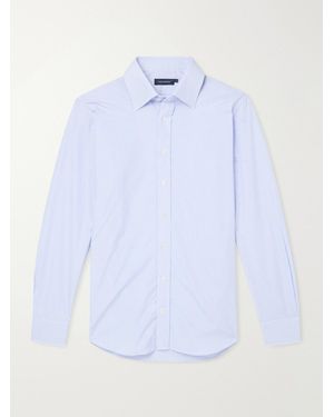 Thom Sweeney Lecce Striped Cotton-Poplin Shirt - White