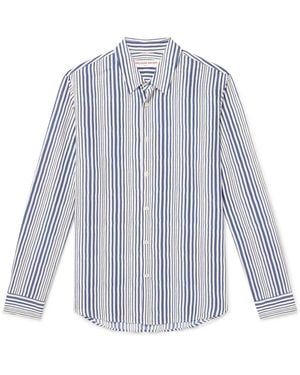 Orlebar Brown Giles Slim-fit Striped Lyocell Shirt - Blue