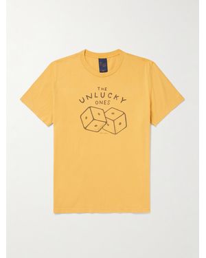 Nudie Jeans Unlucky T-Shirt aus Biobaumwoll-Jersey mit Print - Gelb