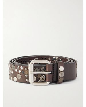 Dries Van Noten 4Cm Studded Leather Belt - Brown