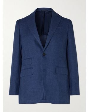 Sid Mashburn Kincaid No. 2 Linen And Wool-Blend Hopsack Blazer - Blue