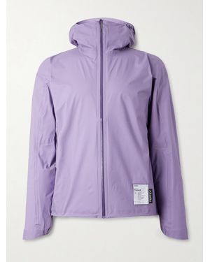 Satisfy Rain Fly Hooded Logo-printed Pertex® Shield Air Jacket - Purple