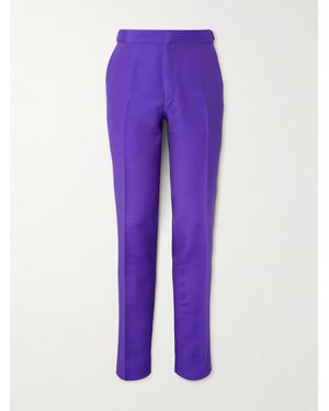 Tom Ford Slim-Fit Wool And Silk-Blend Suit Pants - Purple